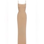 SKIMS Fits Everybody Lace Maxi Long Slip Dress Size Small Tan Cream Photo 3