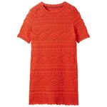 NWT Boden Claudia Knit sweater chunky crochet bobble mini dress orange red fall Size 6 Photo 3