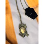 None Vintage Orange Jeweled Owl Necklace With Heavy Chain Photo 7