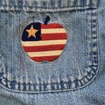 Vintage Christopher & Banks Denim Shirt Jacket Chambray Patriotic Americana Blue Size M Photo 9