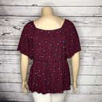 Lane Bryant NWT Sz 18/20 Purple - Animal Print Peasant Babydoll Swing Blouse Top Photo 2
