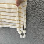 Lilly Pulitzer  Elba Sweater 3/4 Sleeve Tassels Pockets White Tan Striped Women S Photo 3