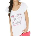 Forever 21 Caturday White Sleep Loose T-Shirt Lingerie Pink Shorts Small Photo 0
