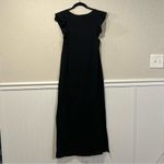 Z Supply  Black Blakely Slub Ruffle Sleeveless Midi Dress size small Photo 5