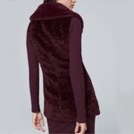 White House | Black Market NEW WHBM Long Faux Fur Vest in Cabernet Red Photo 1