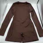 Fitness Fashioness Backless Long Sleeve Short Romper Brown Photo 1