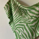 Princess Polly green zebra satin tie back crop top Photo 3
