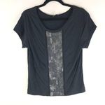Theory  Womens Top Sequin Embellished Pima Cotton Blend Scoop Neck Black M Photo 0
