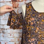 Xhilaration  Flowy cold shoulder tiny floral print mauve purple top shirt medium Photo 1
