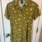 Disney  Chip 'N' Dale Acorn & Flowers Button-Up Dress size small Photo 0