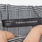 ZARA  Side Stripe Black‎ White Plaid Cropped Trouser Pants Womens Size Medium Photo 4