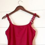 Red Carter  Red One Piece Swimsuit w/ Circle Straps Photo 8