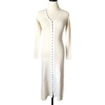 Jonathan Simkhai Ribbed Knit Cutout Choker Neck Wool Midi Dress Cream Size XS Photo 1