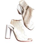 Calvin Klein Amari Croc Embossed Leather Heeled Sandal Sz 8.5 Photo 1