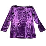 Bob Mackie  wearable art top‎ purple velvet long sleeve blousee Photo 1