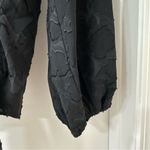 Madewell Black Floral Jacquard Side Tie Wrap Top, Size Medium Photo 6