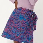 Anthropologie Porridge Blue Iris Wrap Mini Skirt Sz M Photo 0