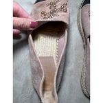Tory Burch Pink Suede Espadrille Flats W/ Pearl Logo & Black Toe Cap Photo 8