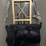 Rachel Zoe Black Shoulder Bag with Snakeskin Patterned Strap Photo 0