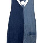 H&M Blue Denim Overall Dress Size 4 Mismatched Style Festival Minidress Photo 0