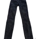 ZARA ‎ Jeans Womens 2 Black Distressed Denim Premium Collection Star Design Photo 0