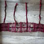 Victoria's Secret Victoria’s Secret embroidery garter belt/floral lace waist cincher/burgundy Photo 9