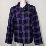 kim rogers  career purple black button jacket sz 14 Photo 4