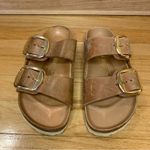 Birkenstock Arizona Big Buckle Slide Sandals in Antique Cognac Leather - Size 36 Photo 2