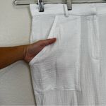 Magaschoni 100% Organic Cotton White Gauzy Women’s Pants, Sz Large Photo 2