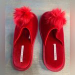 Victoria's Secret  red slippers with Pom‎ poms Photo 5