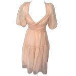 Free People Hailey Dress Size 4 Beautiful Baby Pink Wrap front Midi Dress Photo 7