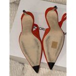 Victoria Beckham V Cut Slingback Pump In Orange Suede Photo 5