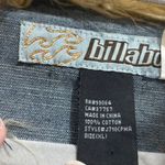 Billabong  Y2K Denim Jacket Faux Fur Trim Blue XL Indie Trucker Photo 2