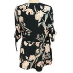 City Chic  Size S Plus 16 Fresh Fields Floral Wrap Top Blouse Cinch Sleeves Green Photo 2
