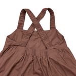 Bohme Tiered Midi Dress Size MEDIUM Linen Blend Dark Brown Sleeveless Crisscross Photo 4