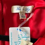 She & Sky  Womens Red V-Neck Ruffle Sleeve Sisterhood Lined Dress Size Large NWT Photo 7