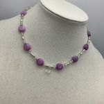 Amethyst Vintage And Sparkle Crystal Charm Beaded Necklace Photo 4