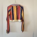 Redfox long sleeve sheer cropped top shirt size juniors large Yellow Photo 1