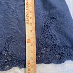 Abercrombie & Fitch Off the Shoulder Blue Embroidered Loose Fit Dress Small Photo 7