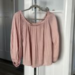 EXPRESS Sz M Toooo Cute Pink Satin Top Pleats Pleats Pleats Photo 1