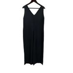 Everlane  Black Triacetate V Neck Jumpsuit Sleeveless 8 Photo 2