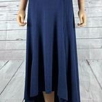 JM Collection  (Navy) Knit Asymmetrical Hi-Low Pull-on Skirt NWOT LARGE Photo 0