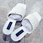 AQUA  Padded Woven Katy Square Toe Stiletto Heeled Sandals in White, Size 10 NEW Photo 4