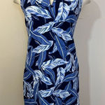 J. McLaughlin Duffy Sheath Dress Queen Palm Rattan Blue Print XS/ S Photo 0
