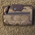 Coach  Wallet Womens Small Purple Signature Canvas Leather Photo 1