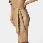 Bebe VEGAN LEATHER LACE MIDI DRESS Photo 1