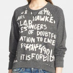 Rag and Bone /JEAN Gray Graphic Sweatshirt Women’s Sz M Oversized Crewneck Pullover Photo 0