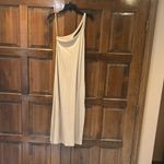 Aerie  One Shoulder Ribbed Midi Dress Size Medium Cream Tan Photo 1