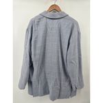 Madewell  Plaid Blazer Jacket Light Blue Linen Blend Women's Size Large Photo 2