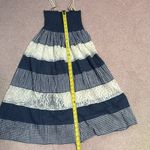 Navy and Cream Gingham Lace Dress Blue Size XS Photo 6